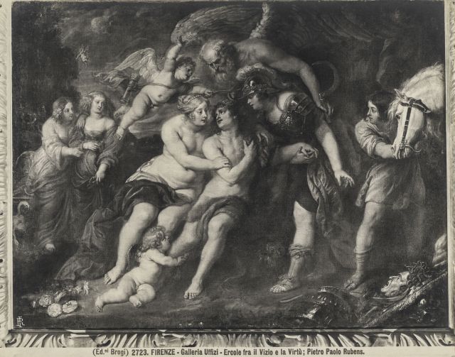 Brogi — Firenze - Galleria Uffizi - Ercole fra il Vizio e la Virtù; Pietro Paolo Rubens. — insieme